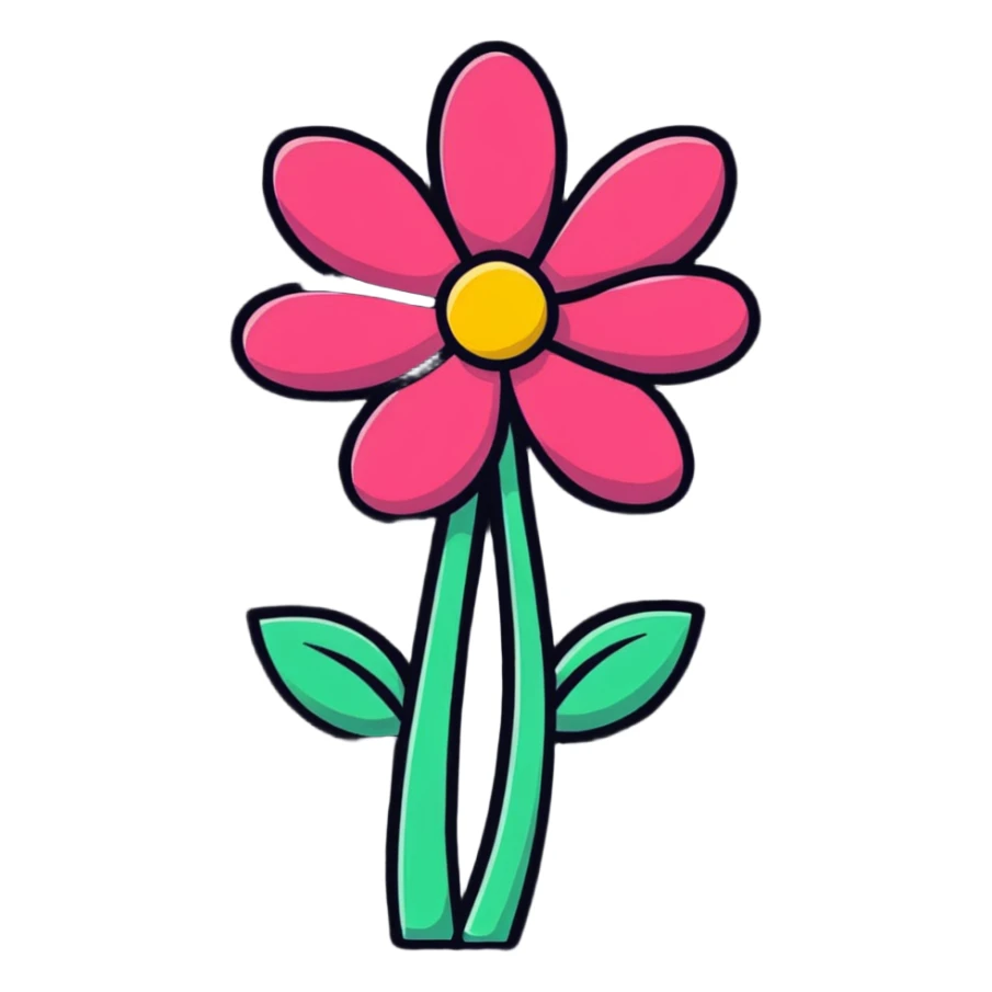 a vibrant, colorful flower sticker