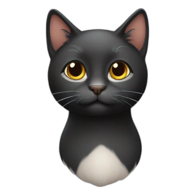 Gato negro de pelo largo sticker
