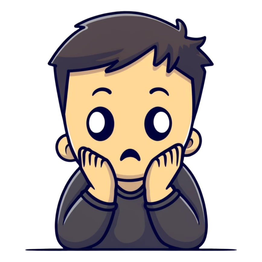 anxious man desperately begging and pleading expression saying please don't leave me sticker