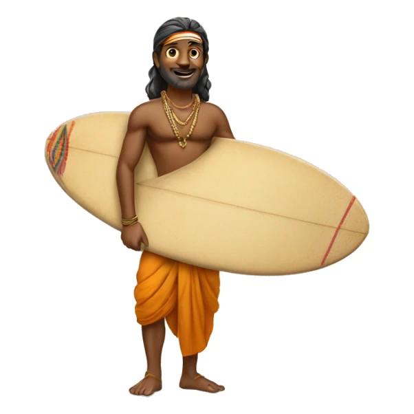 An Indian Surfing but wearing a dhoti sticker