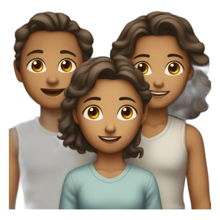 three siblings one girl 2 boys sticker