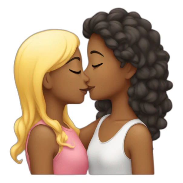 Lesbian girl kissing sticker
