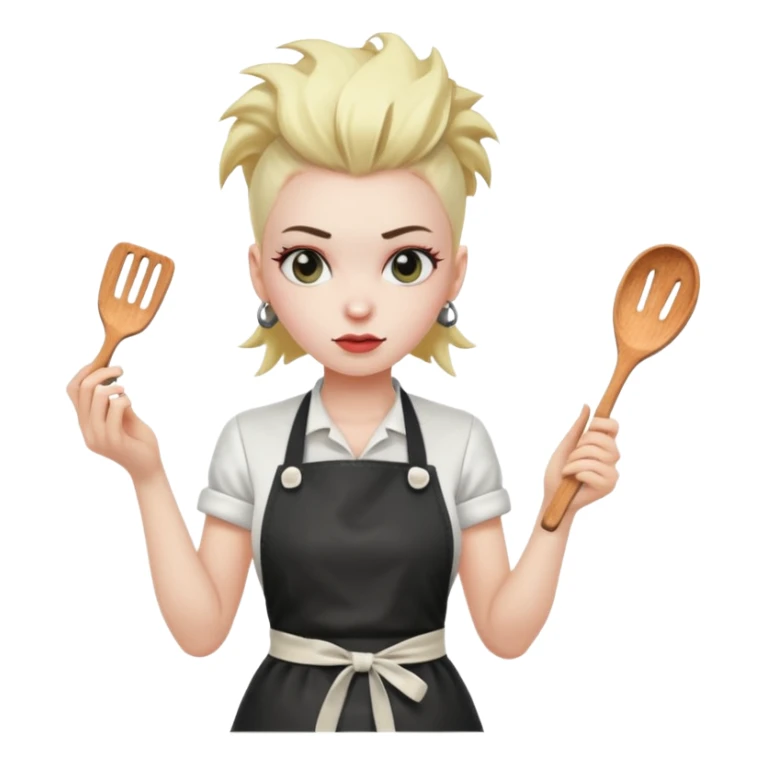 Punk girl wearing an apron cooking ￼ sticker