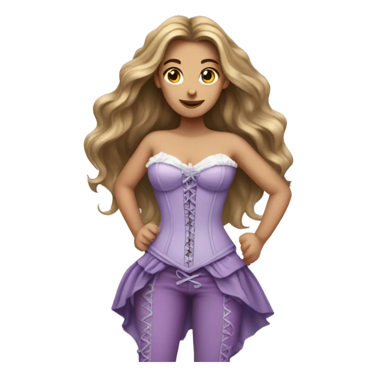 Girl with long hair and light purple corset sticker