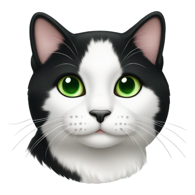 Tuxedo cat with green eyes and white paws sticker