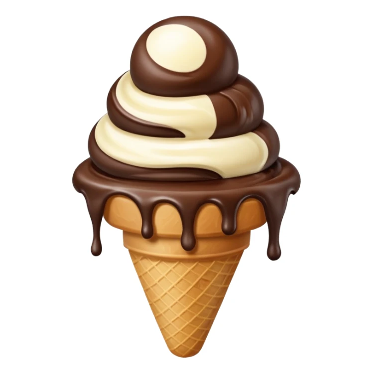 melted white and dark chocolate ice cream sticker