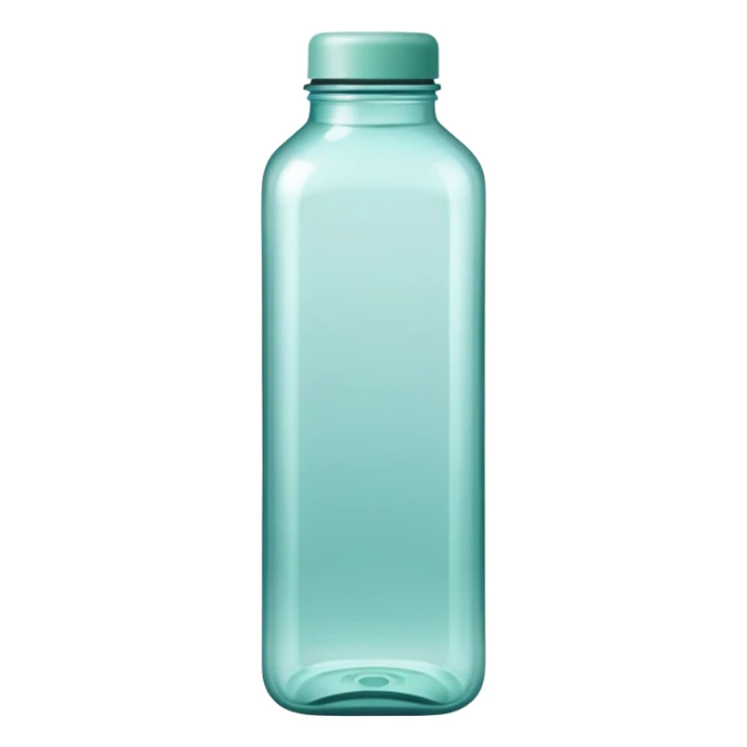 squared water bottle in sea green color, make sure the width and height if image must be equal in size, no need to add face, no emoji sticker