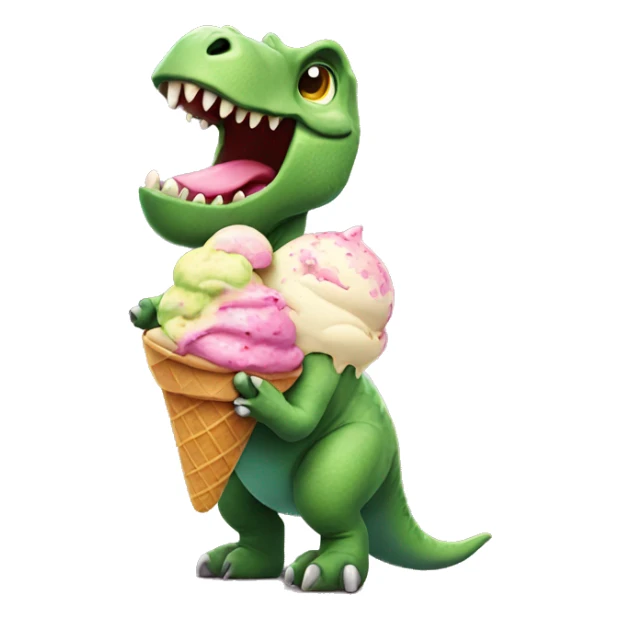 Dinosaur with ice cream sticker