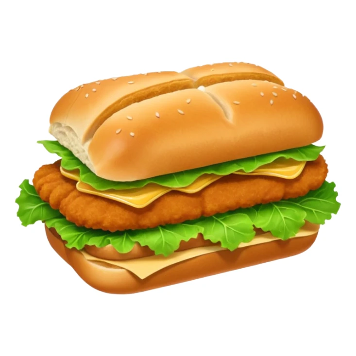 schnitzel sandwich: an oblong roll topped with a schnitzel, served on a lettuce leaf sticker