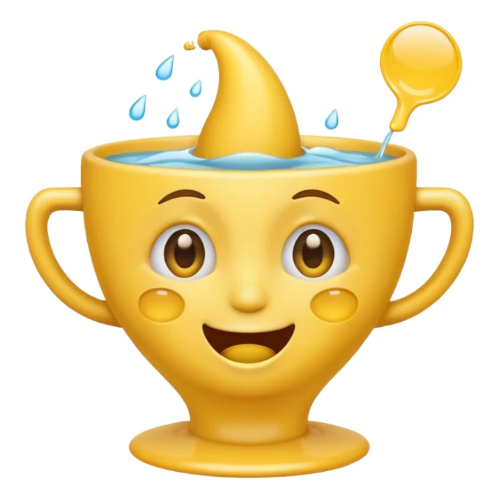 the smiling emoji with yellow funnels for eyes and crying sticker