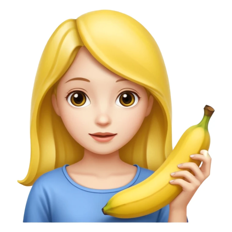 Una chica con plátano en la mano sticker