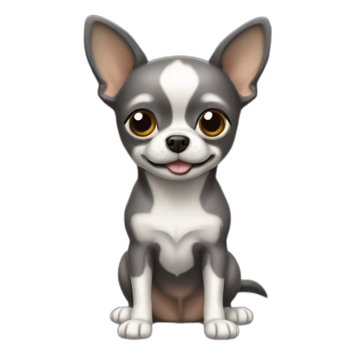Chien de te chihuaha gris foncé sticker