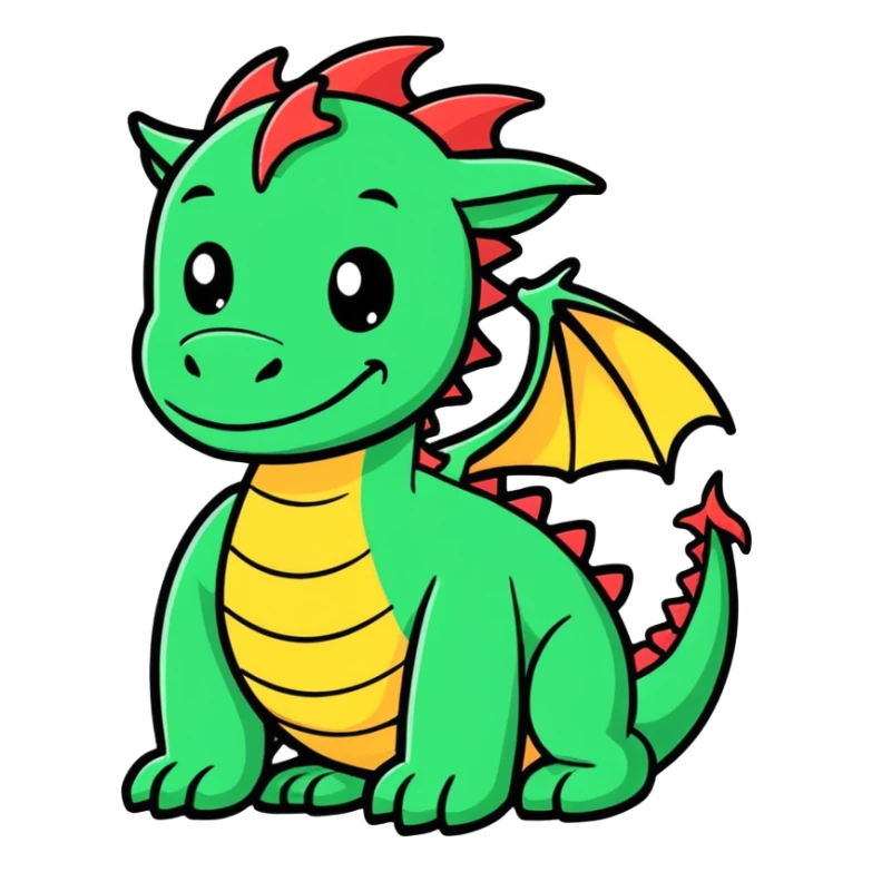 green and black dragon sticker