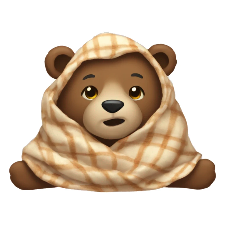I want to have a bear emoji in a blanket  sticker