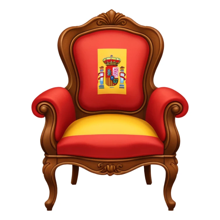 victorian chair with spanish flag sticker