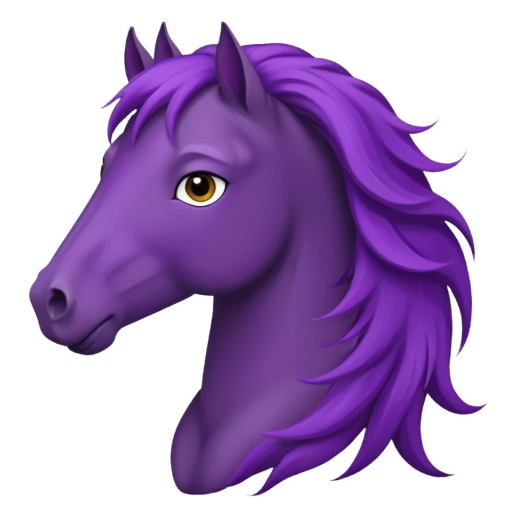 purple horse with wind hair face sticker