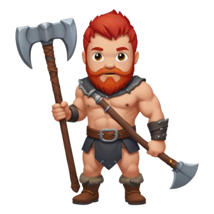 Ein zwerg mit roten Haaren und axt, nur der Oberkörper  sticker
