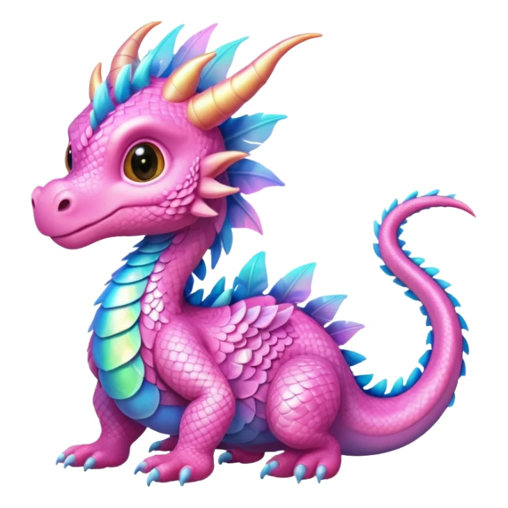 Feathery baby pink dragon sticker
