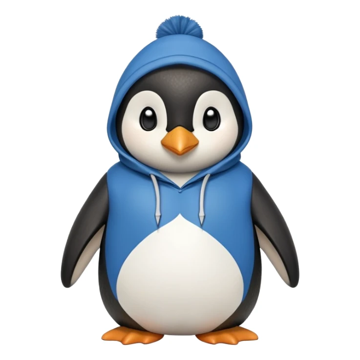 friendly anthropomorphised penguin in a hoodie and jeans standing with arms folded sticker