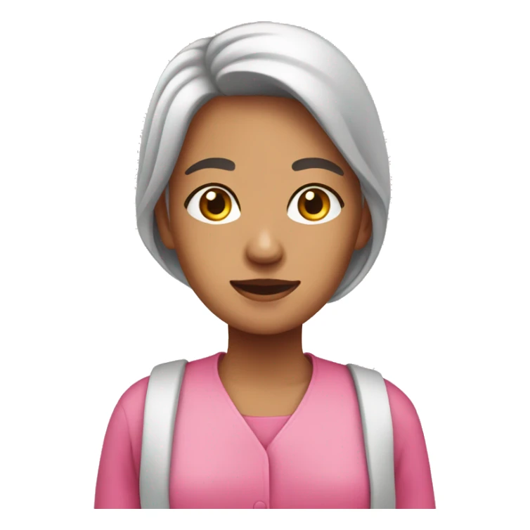 a female carer wearing a pink outfit sticker