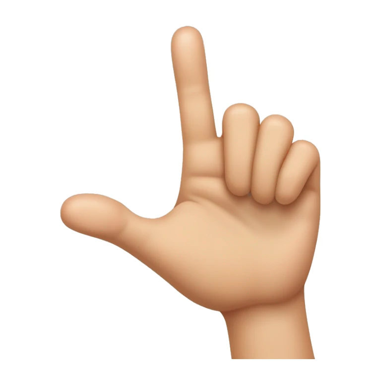 The hand in the image is making a gesture where the thumb and pinky are both extended outward. The index finger is pointing straight up, while the middle and ring fingers are curled down toward the palm.  sticker