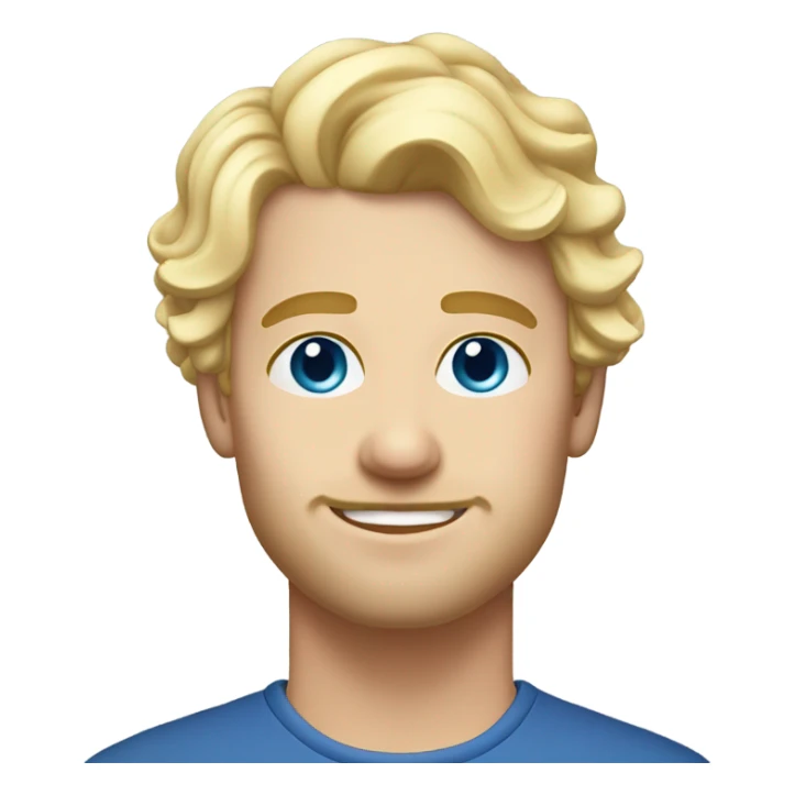 3/4 profile light curl blonde 30yo man blue eyed pale skin sticker