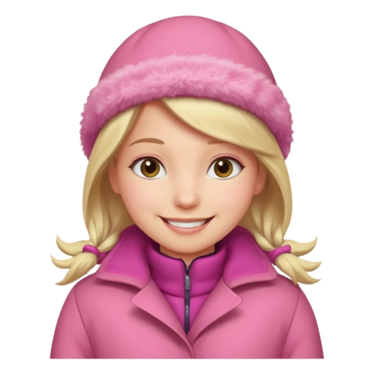 Girl wearing pink winter coat sticker