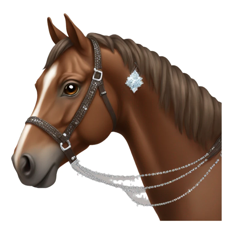 Elegant brown horse with diamond details  sticker