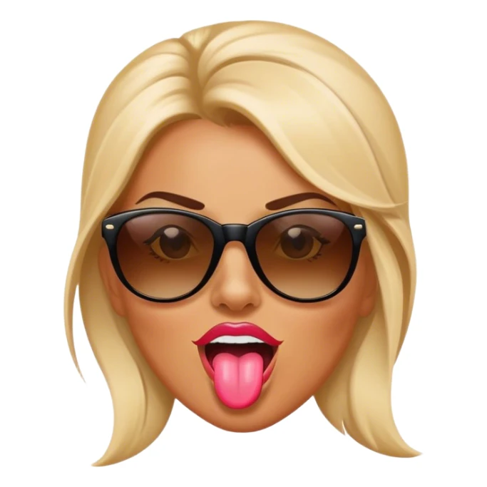 female sunglasses tongue  sticker