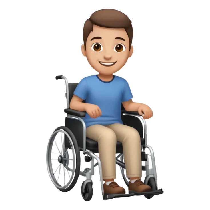 Person in wheelchair smiling sticker