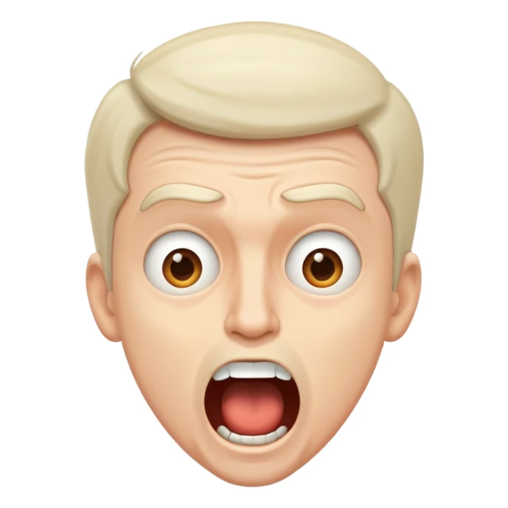 white man character with open mouth, expressive, as if loudly saying sticker