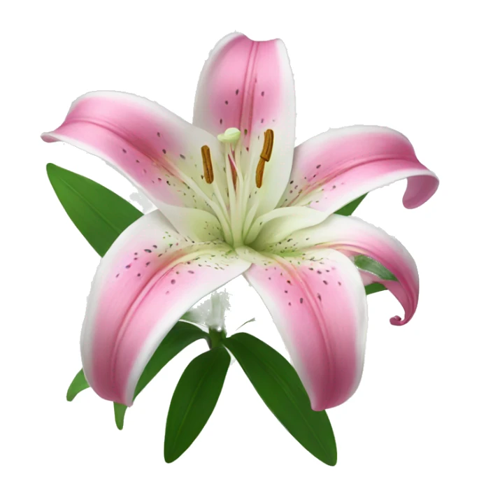 pink and white lily flower sticker