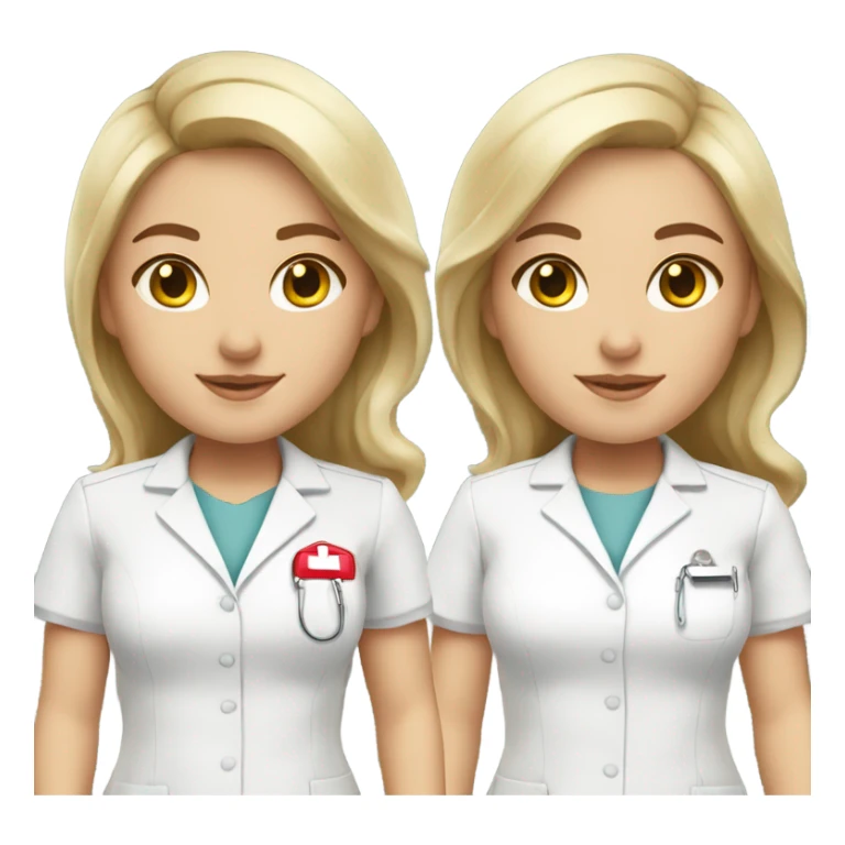 Nurse with blonde balayage white uniform sticker