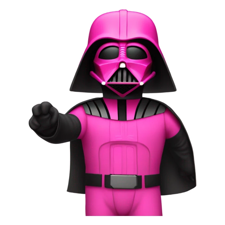 all pink suit darth vader with hand, upper body sticker
