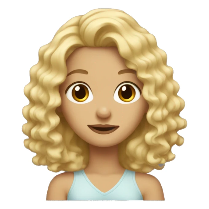 blonde wavy hair girl sticker