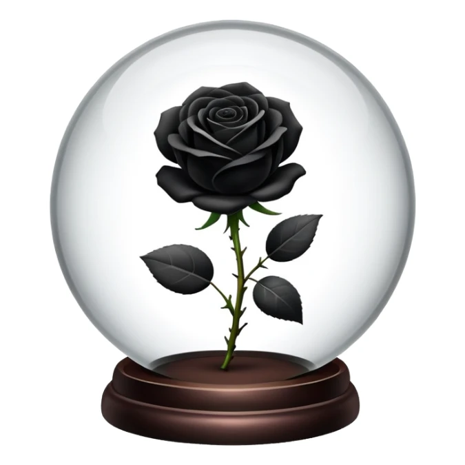 Black rose in a glass sphere sticker