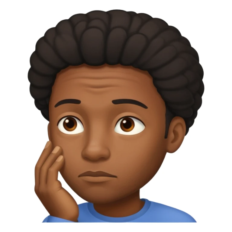 make him be like hes thinking and make him african so hes black  sticker