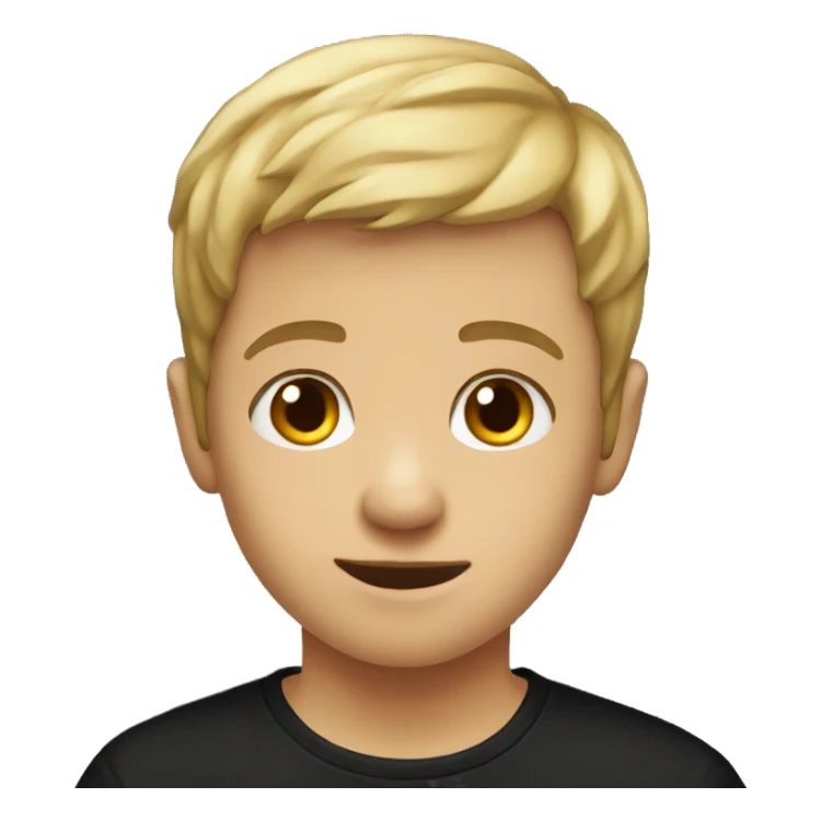 boy in black shirt portrait sticker