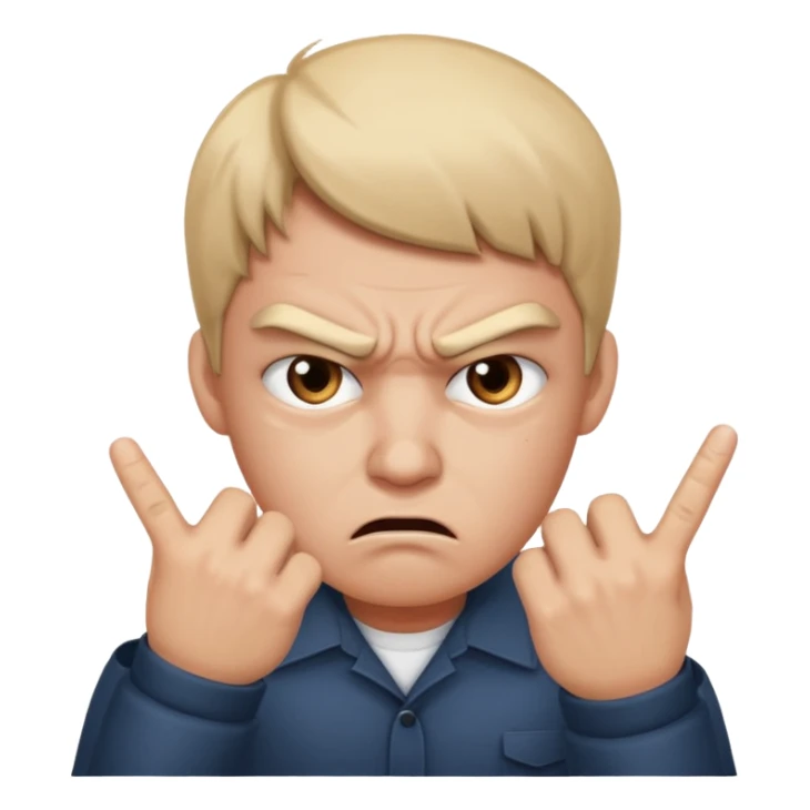 Tête en colère avec les doigts devant les yeux qui surrveille sticker