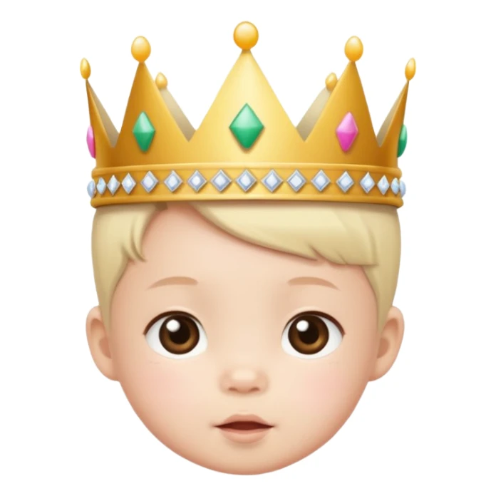 white asian baby wearing birthday crown sticker