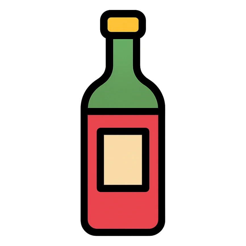 color outline icon of a wine bottle sticker
