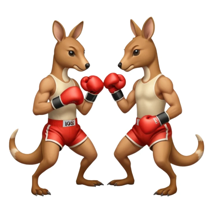 Kangaroos with boxing gloves fighting sticker