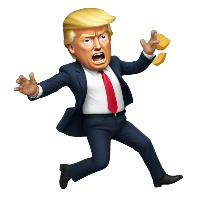 Donald Trump falling over sticker