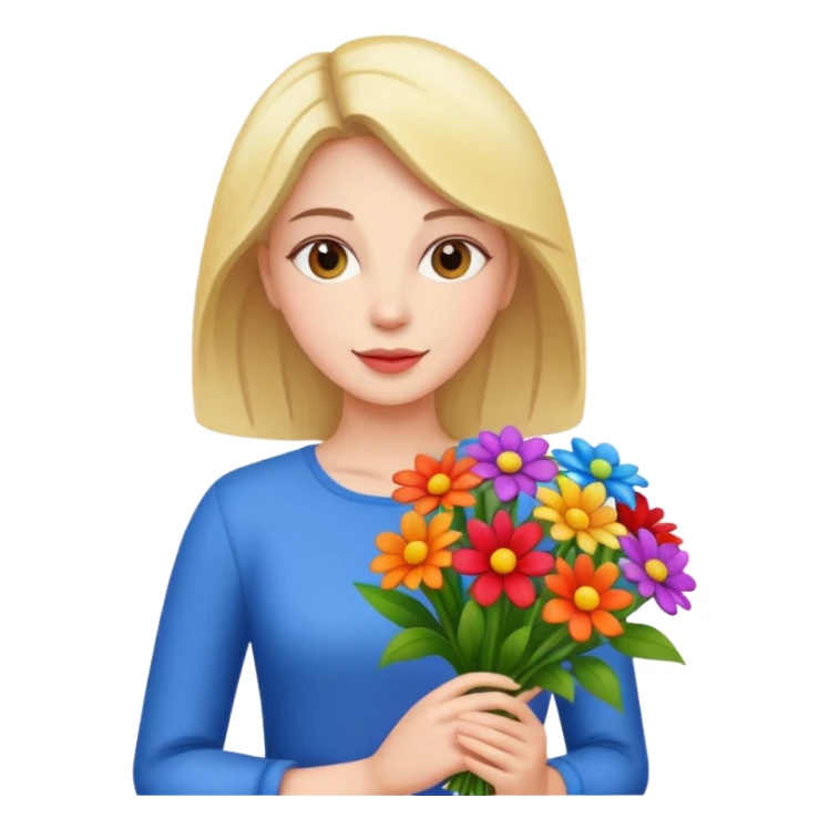woman holding a bouquet of flowers
 sticker
