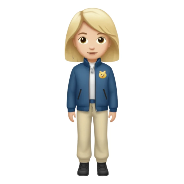 bitte mach mir ein typen der blond ist mit in einer 6pm jacke und eine weißen hose sticker