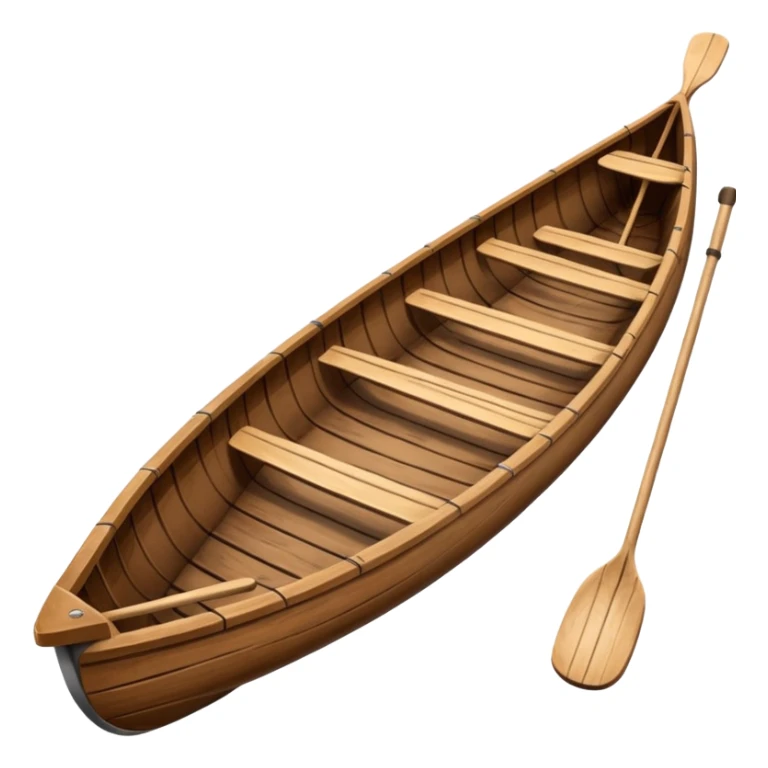 Wooden canoe with paddles sticker