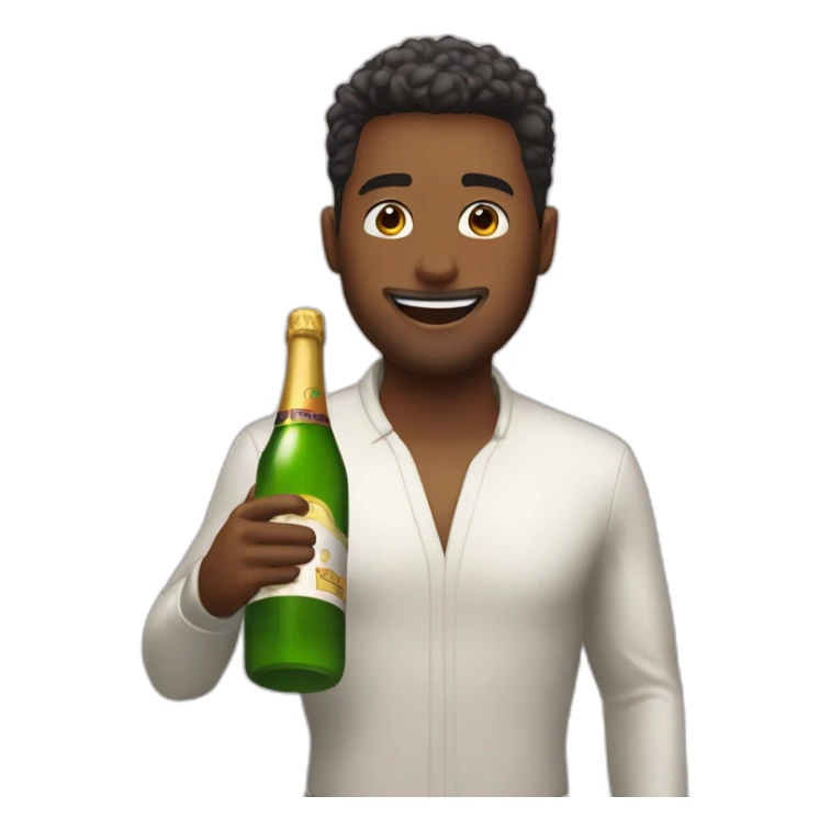 Persona celebrando fiesta con botella de champán  sticker