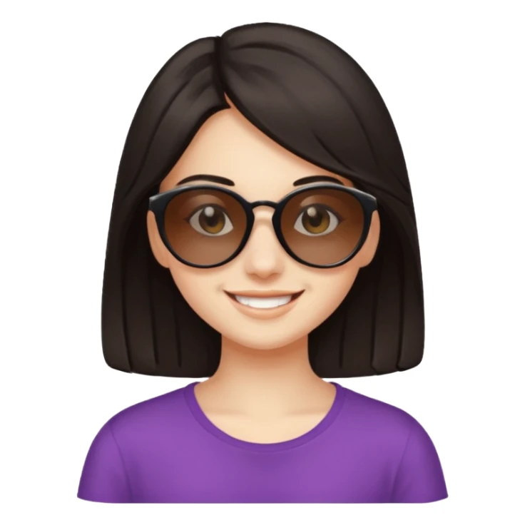 ragazzina di 16 anni mora con occhiali scuri sticker