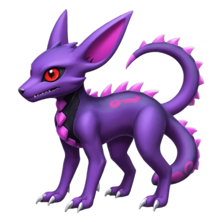 Gothic Edgy Evil Badass Cool Genesect-Umbreon-Salandit-Fakémon-hybrid-creature (full body)  sticker