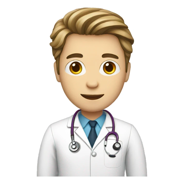 white male doctor with clipboard sticker